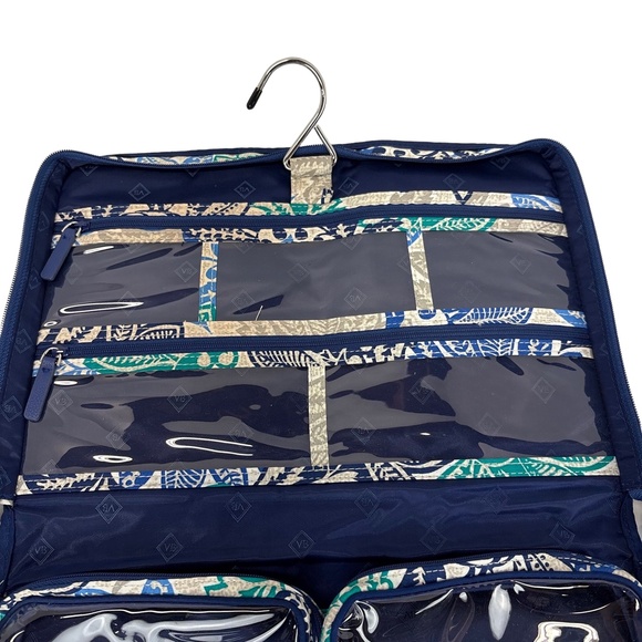 Vera Bradley Blue Floral Hanging Travel Organizer Bag Makeup Toiletries Vacay - Picture 2 of 8